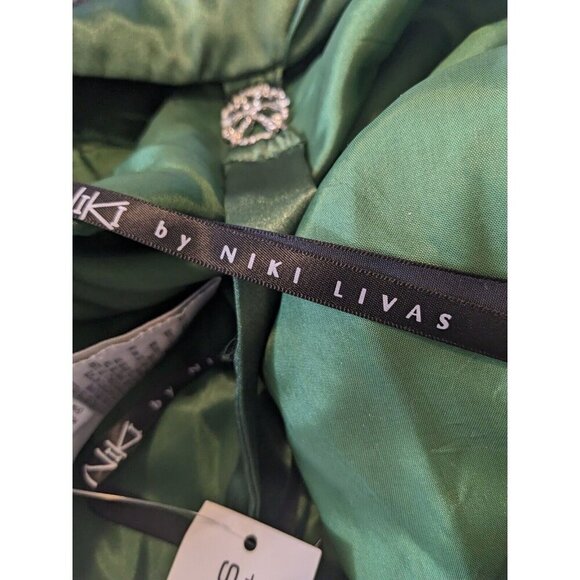 Vintage Y2K Niki Livas NEW Formal Hoco Designer Dress Plus Size 20W Green Satiny - Picture 6 of 9